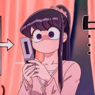 ⛓ Komi Shouko Komi Can't Communicate anime, chica, Komi, Komi no puede comunicarse, impactada, linda telegram sticker