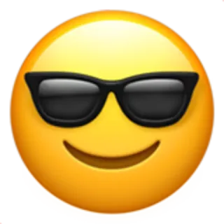 😎 emoji, smiley face, sunglasses, cool, yellow telegram sticker