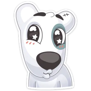 😏 动物, 狗, 卡通, 贴纸, 白色 telegram sticker