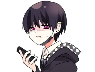 🌟 anime, manga, character, phone, emo telegram sticker