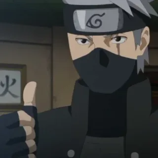 🥷 Kakashi Naruto Kakashi, Naruto, anime, ninja, thumbs up, character telegram sticker