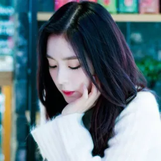 💘 Frau, Porträt, Schönheit, Koreanisch, lange Haare, rote Lippen telegram sticker