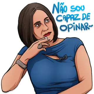 😒 NÃO SOU CAPAZ DE OPINAR... mujer, pensando, indecisa, dibujos animados, ilustración, insegura telegram sticker