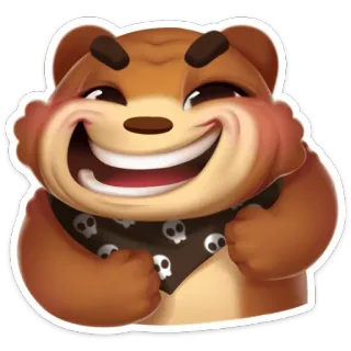 😀 медведь, мультфильм, наклейка, смешной, животное whatsapp sticker