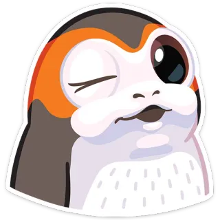 😉 Porg Star Wars porg, star wars, los últimos jedi, pájaro, mono, animal telegram sticker