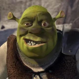 🥴 Shrek ยักษ์, สีเขียว, แอนิเมชั่น, ภาพยนตร์, ตลก telegram sticker