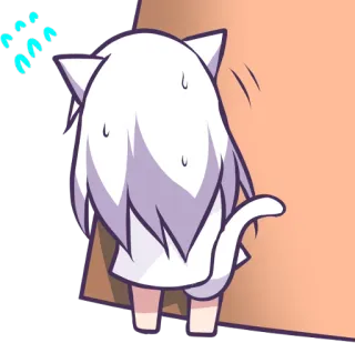😖 Anime, Kucing, Lucu, Kawaii, Gugup, Takut telegram sticker