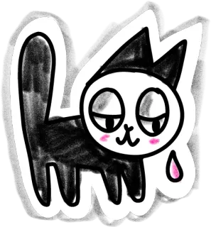😢 kat, dier, schattig, sticker, cartoon, kawaii telegram sticker