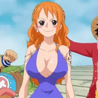 🥰 Nami One Piece 动漫, 漫画, 海盗, 橘色头发, 草帽 telegram sticker