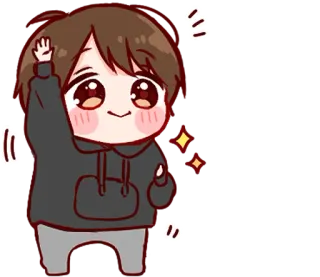 👋 kawaii, carino, chibi, cartoni animati, anime telegram sticker