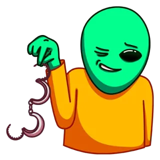 😗 alien, cartoon, funny, weird, space, humor whatsapp sticker
