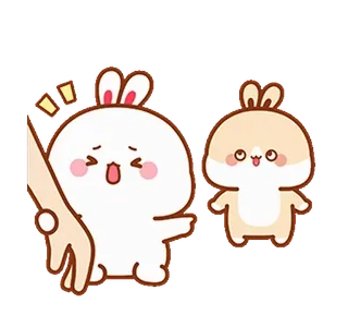 😩 mignon, lapin, animal, dessin animé, kawaii, adorable telegram sticker