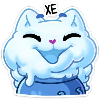 😁 XE gato, lindo, pegatina, nube, dibujo animado, emoji telegram sticker