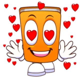 😍 эмодзи, любовь, сердечки, мультфильм, привязанность whatsapp sticker