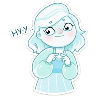 🥺 НУ... У... Мультфильм, Девочка, Милый, Персонаж, Иллюстрация telegram sticker
