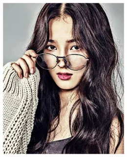 🥀 Frau, Porträt, Brille, Mode, Schönheit, Brünette, Koreanisch whatsapp sticker