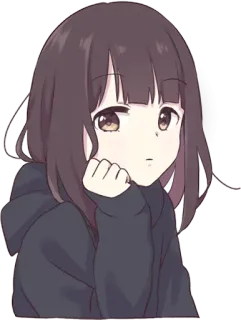😕 Аниме девушка, Мультфильм, Милый, Девушка, Аниме, Манга telegram sticker