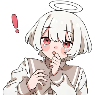 😮 อนิเมะ, ผู้หญิง, นางฟ้า, เศร้า, ร้องไห้, น่ารัก, สติกเกอร์ telegram sticker