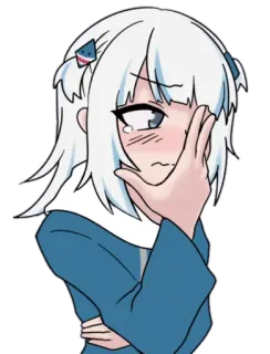 😢 Gawr Gura vtuber, 动漫, 鲨鱼, 可爱, 哭 whatsapp sticker