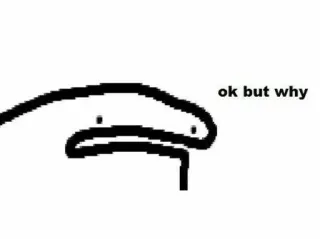 🥺 ok but why мем, вопрос, ок, но зачем, простой рисунок whatsapp sticker