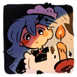 🕯 Anime, Cartone animato, Kawaii, Cameriera, Candela, Carino telegram sticker