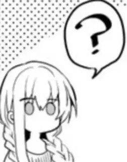 ❓ ? vraag, anime, manga, verward, personage, schattig telegram sticker