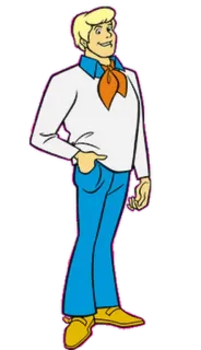 😀 Fred Jones Scooby Doo การ์ตูน, ลึกลับ, รถตู้, สกูบี้, เฟร็ด telegram sticker