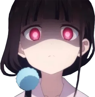 😡 Anime, Gadis, Marah, Menakutkan, Mata merah telegram sticker
