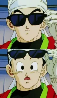 🔥 Gohan Dragon Ball Z 动漫, 悟饭, 龙珠Z, 角色, 眼镜, 震惊 telegram sticker