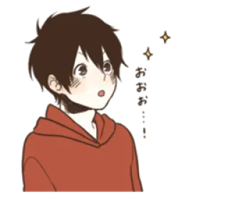 😮 anime, boy, blush, cute, sparkles whatsapp sticker