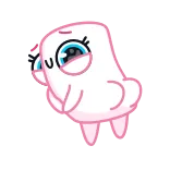 😄 marshmallow, kawaii, cute, animated, pink, sweet telegram sticker