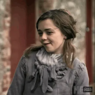 😐 Arya Stark Game of Thrones Arya Stark, Game of Thrones, Maisie Williams, GoT, série TV, fantaisie, jeune femme telegram sticker