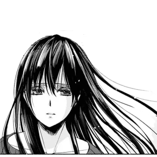 😟 Fille anime, Manga, Triste, Femme, Cheveux noirs whatsapp sticker