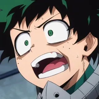 🥦 Izuku Midoriya My Hero Academia Izuku Midoriya, My Hero Academia, anime, manga, character, angry, frustrated telegram sticker