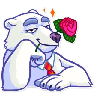 🌹 oso, rosa, dibujo animado, animal, lindo, divertido, pegatina whatsapp sticker