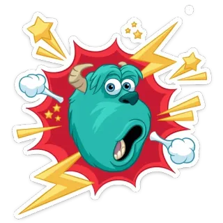 😱 Sully Monsters, Inc. Monstros S.A., Sully, James P. Sullivan, Personagem de desenho animado, Monstro telegram sticker