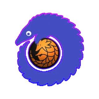 😜 穿山甲, 动物, 插图, 圆形, 卡通, 艺术 telegram sticker