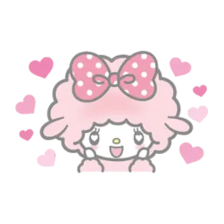 🥰 милый, каваий, сердечки, розовый, персонаж, мультфильм whatsapp sticker