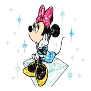 💎 Minnie Mouse Minnie Maus, Cartoon, Glitzer, Disney, Diamant telegram sticker