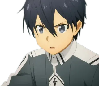 😐 Kirito Sword Art Online anime, sword art online, kirito, manga, japanese animation, character telegram sticker