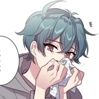 ❤️ อนิเมะ, มังงะ, เด็กผู้ชาย, ทิชชู, ป่วย, การ์ตูน telegram sticker