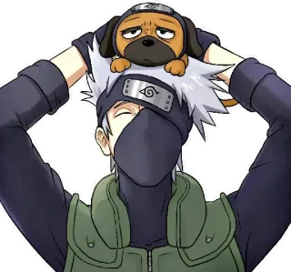 😌 Kakashi Naruto Anime, Hund, Cartoon, Kakashi, Naruto whatsapp sticker