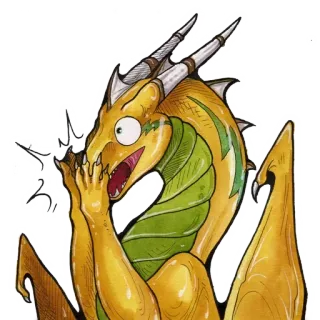 😳 dragon, fantasy, creature, cartoon, reptile, mythical beast telegram sticker
