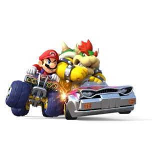 💟 Mario Mario Kart mario, bowser, kart, racing, videogame telegram sticker