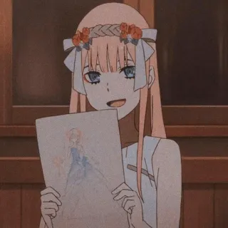 😃 Anime, Dziewczyna, Rysunek, Kwiat, Sukienka telegram sticker
