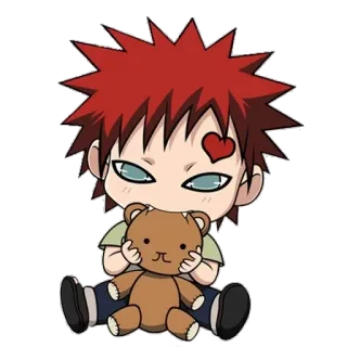 😤 Gaara Naruto Gaara, anime, manga, Naruto, chibi, cute, sticker telegram sticker