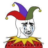 😬 вояк, клоун, плачет, мем telegram sticker