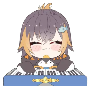 🎹 Petra Gurin PETRA vtuber, anime, personagem, teclado, pinguim, fofo telegram sticker