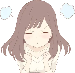😤 enojado, anime, mujer, dibujos animados, loco, irritado whatsapp sticker