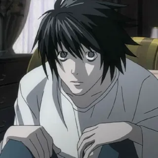 🍎 L Lawliet Death Note Anime, Death Note, L, Detetive, Mangá, Personagem telegram sticker